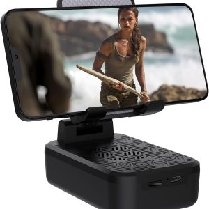 Cell Phone Stand with Wireless Bluetooth Speaker Compatible for Any Smartphones,Anti-Slip Design Phone Holder with HD Surround Sound Bluetooth Speaker for Home,Office,Outdoor
