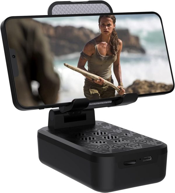 Cell Phone Stand with Wireless Bluetooth Speaker Compatible for Any Smartphones,Anti-Slip Design Phone Holder with HD Surround Sound Bluetooth Speaker for Home,Office,Outdoor