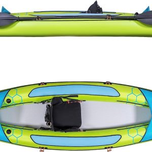 HO Sports Beacon Inflatable Kayak with Hand Pump, Adjustable Paddle & Carry Bag - Ergonomic High-Back Seat with Storage Holder & Built-in Fishing Rod Holder - 450 lbs Max Weight Capacity