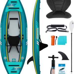 OCEANBROAD V1 Inflatable Sit-in Kayak, with Paddle(s), Kayak Seat(s), Pedal(s), Hand Pump and Bag