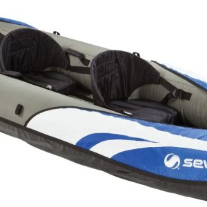 Big Basin 3-Person Inflatable Kayak with Adjustable Seats & Carry Handles, Heavy-Duty PVC Construction for Rugged Use & Boston Valve for Easy Inflation/Deflation